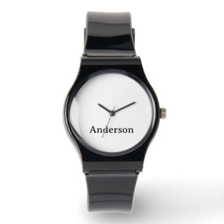 Text auf Silikonarmband Schwarz Uhrenarmband erset Armbanduhr