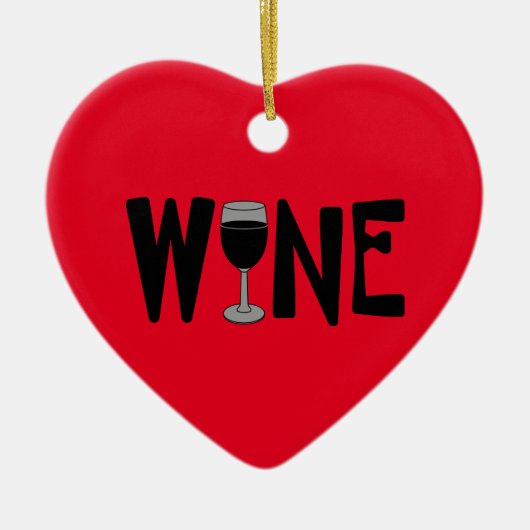 Text aus Weinglas Keramik Ornament (Vorne)