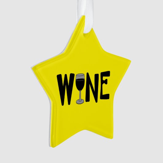 Text aus Weinglas Ornament (Vorderseite)