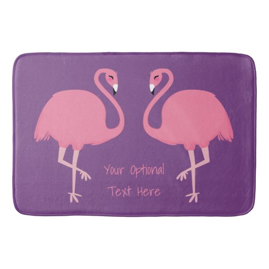 Text-Badmatten der niedlichen Flamingos Badematte (Vorderseite)
