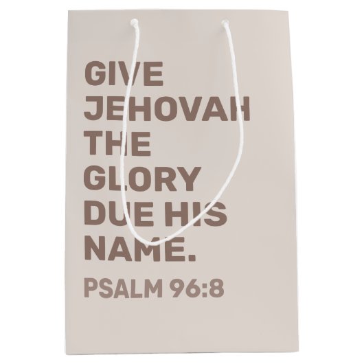 Text-Bag 2025 - Psalm 96:8 | JW Gift Bag Mittlere Geschenktüte (Vorderseite)