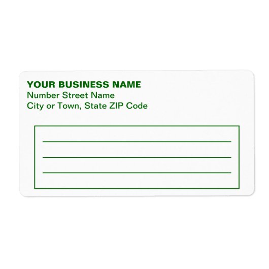 Text Based in Green Business Shipping Label (Vorne)