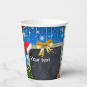 Text bearbeiten Frohe Weihnachtsbecher Pappbecher (Rückseite)