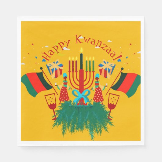Text bearbeiten Matching Kwanzaa Party Luncheon Serviette (Vorderseite)