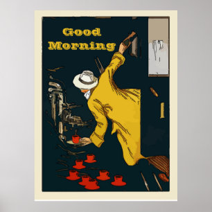 Text bearbeiten, Vintager Stil Espressounterschrif Poster