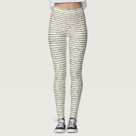 Text-Blockliterar für Schwarz und Off-White Leggings