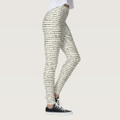 Text-Blockliterar für Schwarz und Off-White Leggings (Rechts)