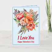 Text, Blumen und Gedicht bearbeiten Valentinstag Karte (Vorderseite)