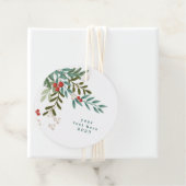 Text Botanische Blumenweihnachtszeit Traditionelle Geschenkanhänger (Beispiel)