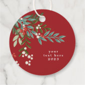 Text Botanische florale Weihnachten Traditionelles Geschenkanhänger (Rückseite)