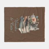 Text, Bücher und Katzen ändern, mit Blume, auf bra Fleecedecke (Vorderseite (Horizontal))
