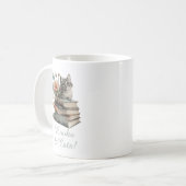 Text, Bücher und Katzen ändern, mit Blume, auf Sch Kaffeetasse (Vorderseite Links)