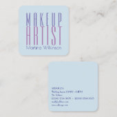 Text-Buchstabeabdeckung des Maskenbildners riesige Quadratische Visitenkarte (Vorne/Hinten)