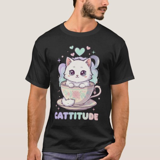 $$\text{CATTITUDE Kitty in a Cup tee (Vorderseite)