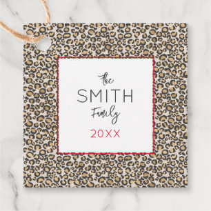 Text-Chic für Leopard-Tierdrucke Geschenkanhänger