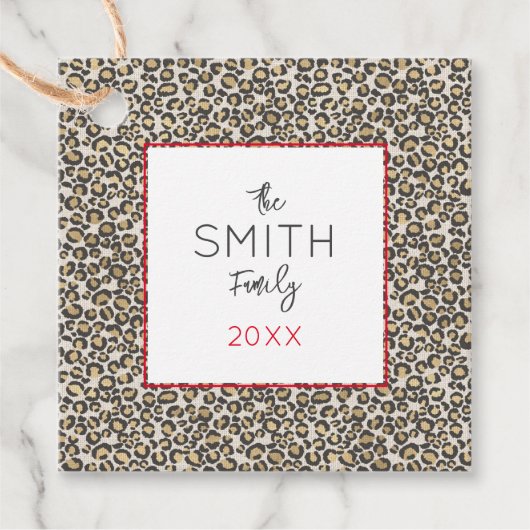 Text-Chic für Leopard-Tierdrucke Geschenkanhänger (Vorderseite)