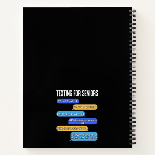 Text-Code für Senioren für die unruhige Altersvers Notizblock (Rückseite)