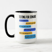 Text-Code für Senioren für die unruhige Altersvers Tasse (Links)