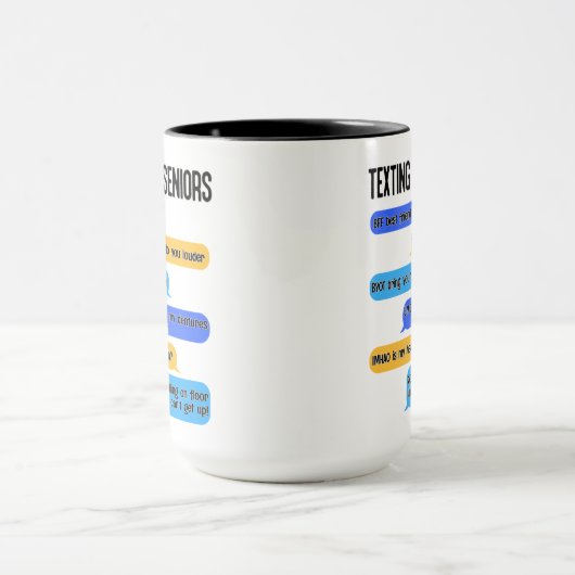 Text-Code für Senioren für die unruhige Altersvers Tasse (Zentrum)