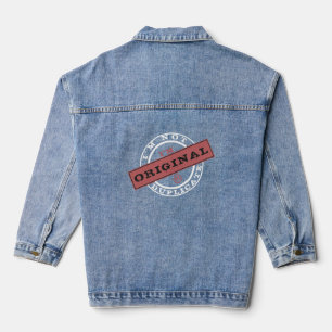 Text-Denim-Jacket für kreative Briefmarke Jeansjacke