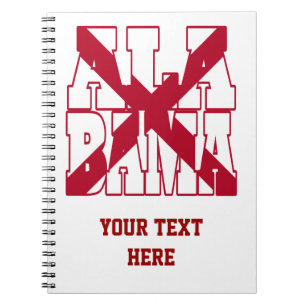 Text der Flagge des Bundesstaates Alabama Notizblock