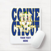 Text der Flagge des Bundesstaates Connecticut Mousepad (Mit Mouse)