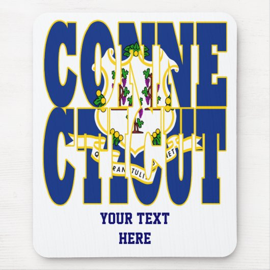 Text der Flagge des Bundesstaates Connecticut Mousepad (Vorne)
