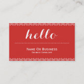 Text der Grußbotschaft "Tomato Red and White Uniqu Visitenkarte (Rückseite)