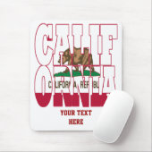 Text der kalifornischen Staatsflagge Mousepad (Mit Mouse)