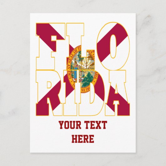 Text der Landesflagge in Florida Postkarte (Vorderseite)