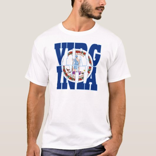 Text der Landesflagge in Virginia T-Shirt (Vorderseite)