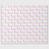 Text der Liebe Hochzeitsriegeln Geschenkpapier (Flach)