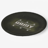 Text der Metallarmee Pappteller (Schrägansicht)