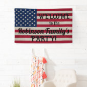 Text der patriotischen amerikanischen Flagge Banner (Insitu)