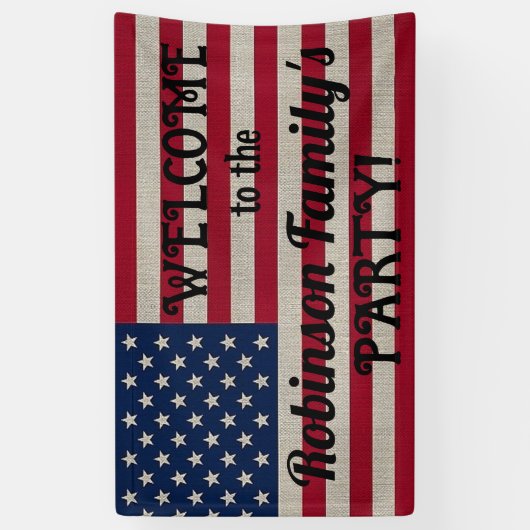 Text der patriotischen amerikanischen Flagge Banner (Vertikal)