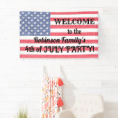 Text der patriotischen amerikanischen Flagge Burla Banner (Insitu)