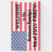 Text der patriotischen amerikanischen Flagge Burla Banner (Vertikal)