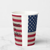Text der patriotischen amerikanischen Flagge Pappbecher (Links)
