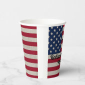 Text der patriotischen amerikanischen Flagge Pappbecher (Rechts)