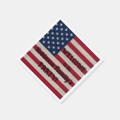 Text der patriotischen amerikanischen Flagge Serviette (Ecke)
