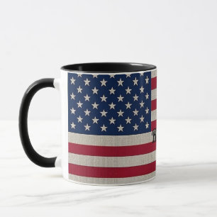 Text der patriotischen amerikanischen Flagge Tasse
