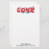 Text der roten Liebe in fett formatierten Blockbuc (Vorne/Hinten)