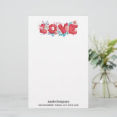 Text der roten Liebe in fett formatierten Blockbuc (Stehend Vorderseite)