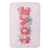 Text der roten Liebe in fett formatierten Blockbuc Badematte (Vorderseite Vertikal)