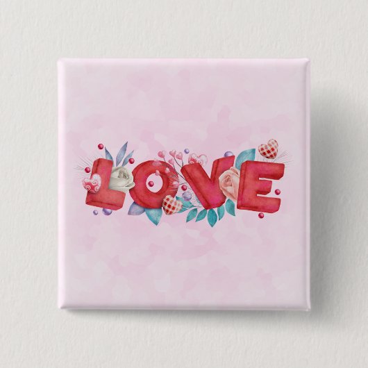 Text der roten Liebe in fett formatierten Blockbuc Button (Vorderseite)