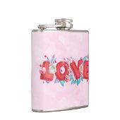 Text der roten Liebe in fett formatierten Blockbuc Flachmann (Rechts)