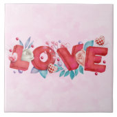 Text der roten Liebe in fett formatierten Blockbuc Fliese (Vorderseite)