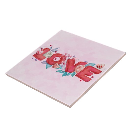 Text der roten Liebe in fett formatierten Blockbuc Fliese (Seite)