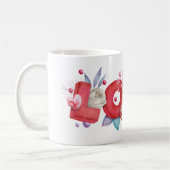 Text der roten Liebe in fett formatierten Blockbuc Kaffeetasse (Links)