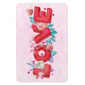 Text der roten Liebe in fett formatierten Blockbuc Magnet (Vertikal)